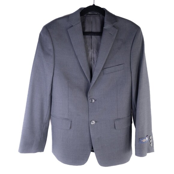 Hart Schaffner Marx Wool Blazer Jacket Kids Boys Gray Solid Lined Size 12 - Picture 2 of 14